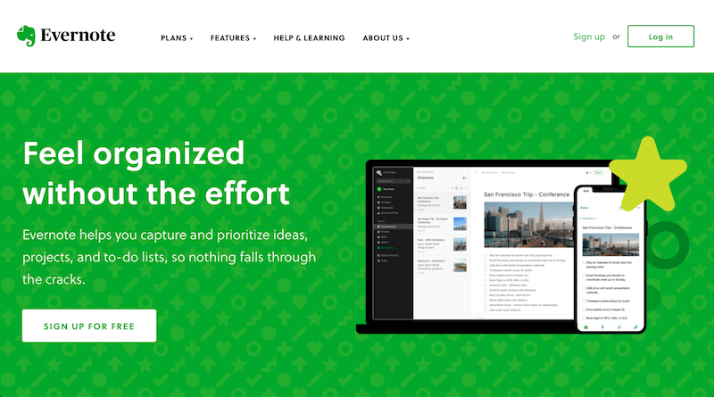 Evernote call-to-action