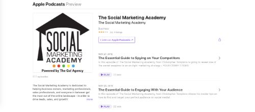 Best Social Media Podcasts: The Social Marketing Academy