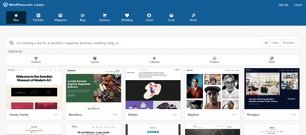 Shopify vs. WordPress: WordPress Themes