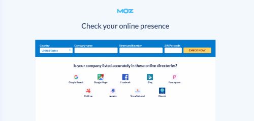 Best Free SEO Tools: Moz Local Listing Score