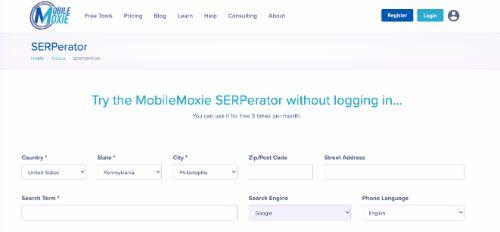 Best Free SEO Tools: Mobile Moxie SERPerator