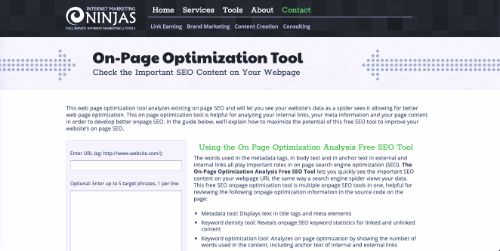 Best Free SEO Tools: On-page Optimization Tool